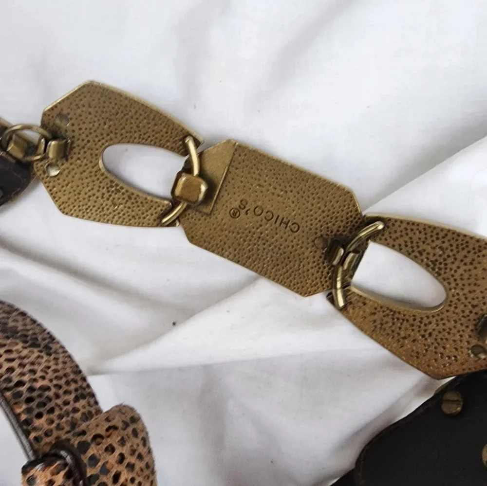 Chicos‎ Snakeskin Expandable Belt.L